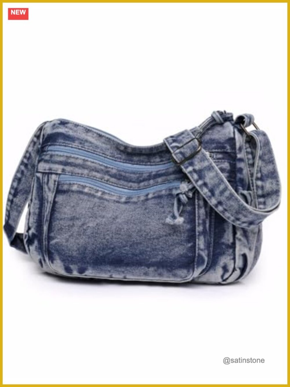 Denim Crossbody Bag for Women Blue Jean Purse Shoulder Handbag